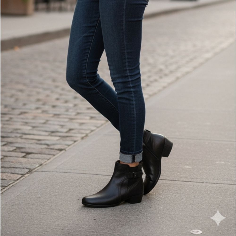 Cobb Hill Black leather ankle boots 8.5
